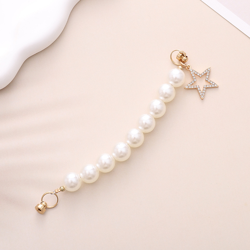 Simple Style Heart Shape Bow Knot Imitation Pearl Beaded Plating Inlay Rhinestones Mobile Phone Chain display picture 8