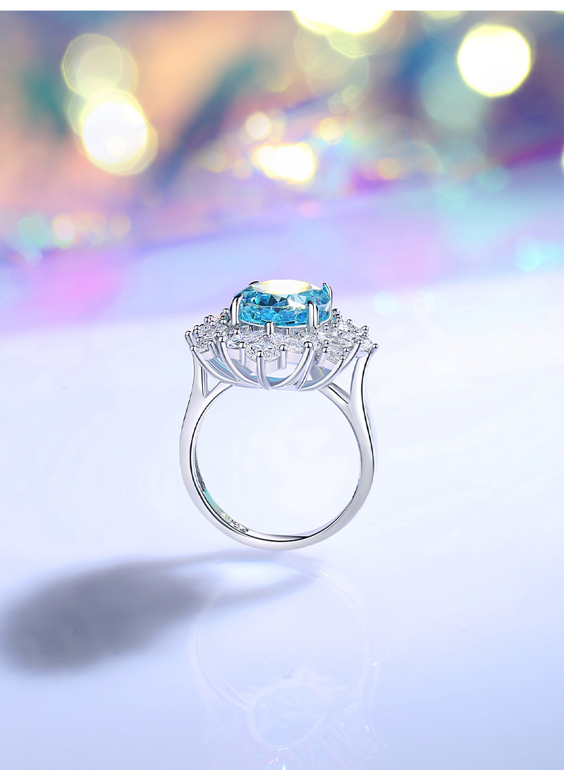 Sterling Silber Einfacher Stil Klassischer Stil Geometrisch Inlay Diamant Mit Hohem Kohlenstoffgehalt Ringe display picture 3