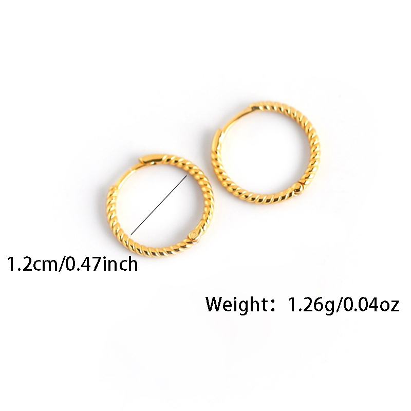 1 Pair Casual Hip-Hop Circle Round Plating Sterling Silver White Gold Plated Gold Plated Earrings display picture 1