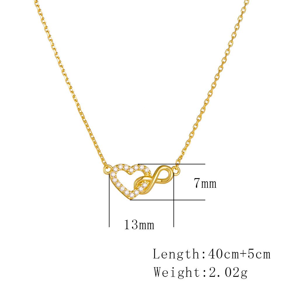 Sterling Silver IG Style Elegant Lady Plating Inlay Infinity Heart Shape Zircon Pendant Necklace display picture 8