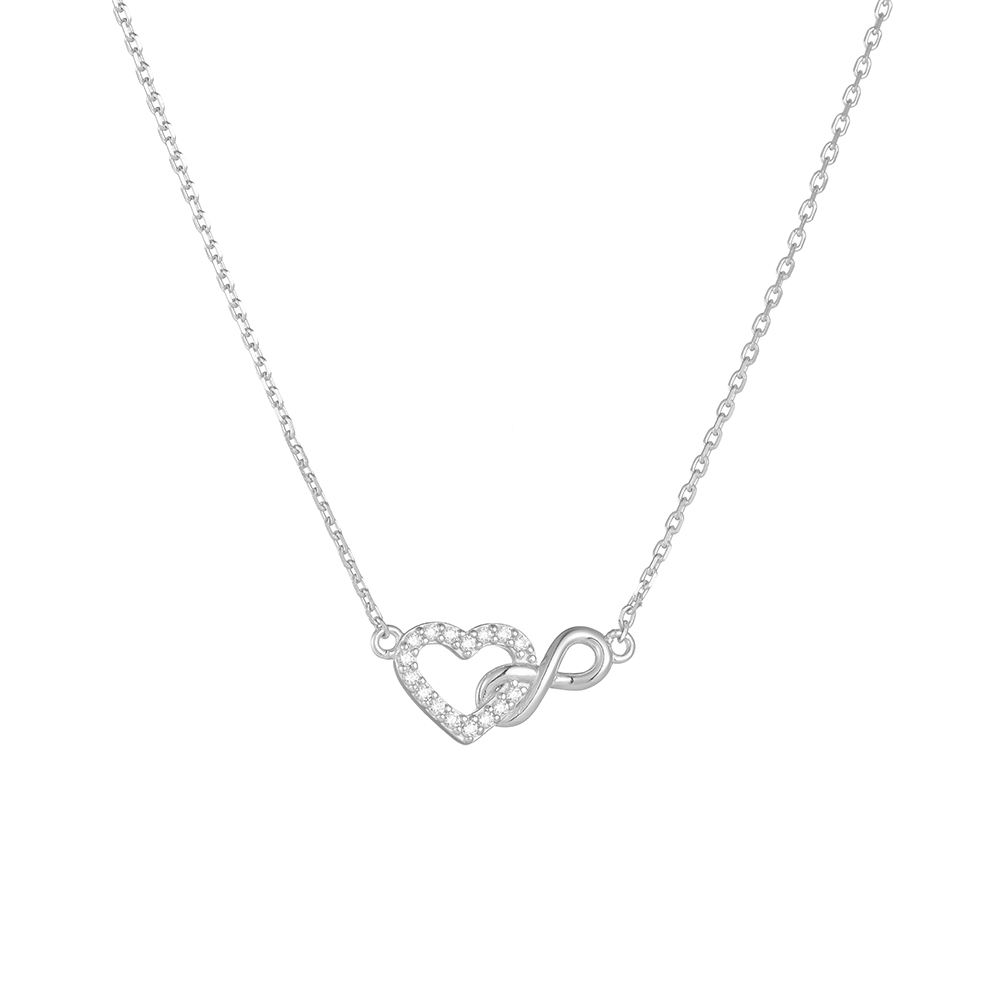 Sterling Silver IG Style Elegant Lady Plating Inlay Infinity Heart Shape Zircon Pendant Necklace display picture 9