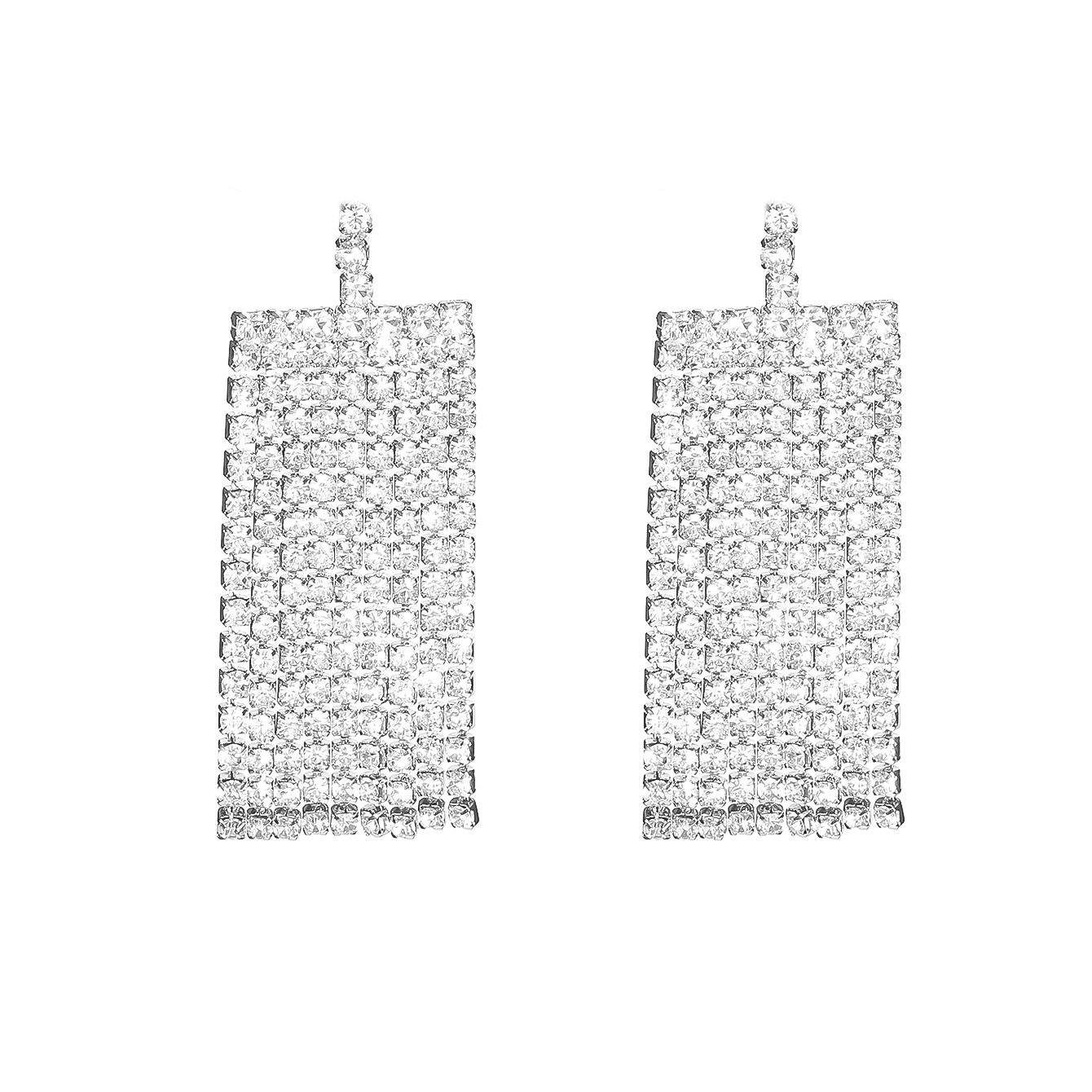 1 Pair Elegant Solid Color Sequins Tassel Inlay Stainless Steel Alloy Rhinestones Drop Earrings display picture 1
