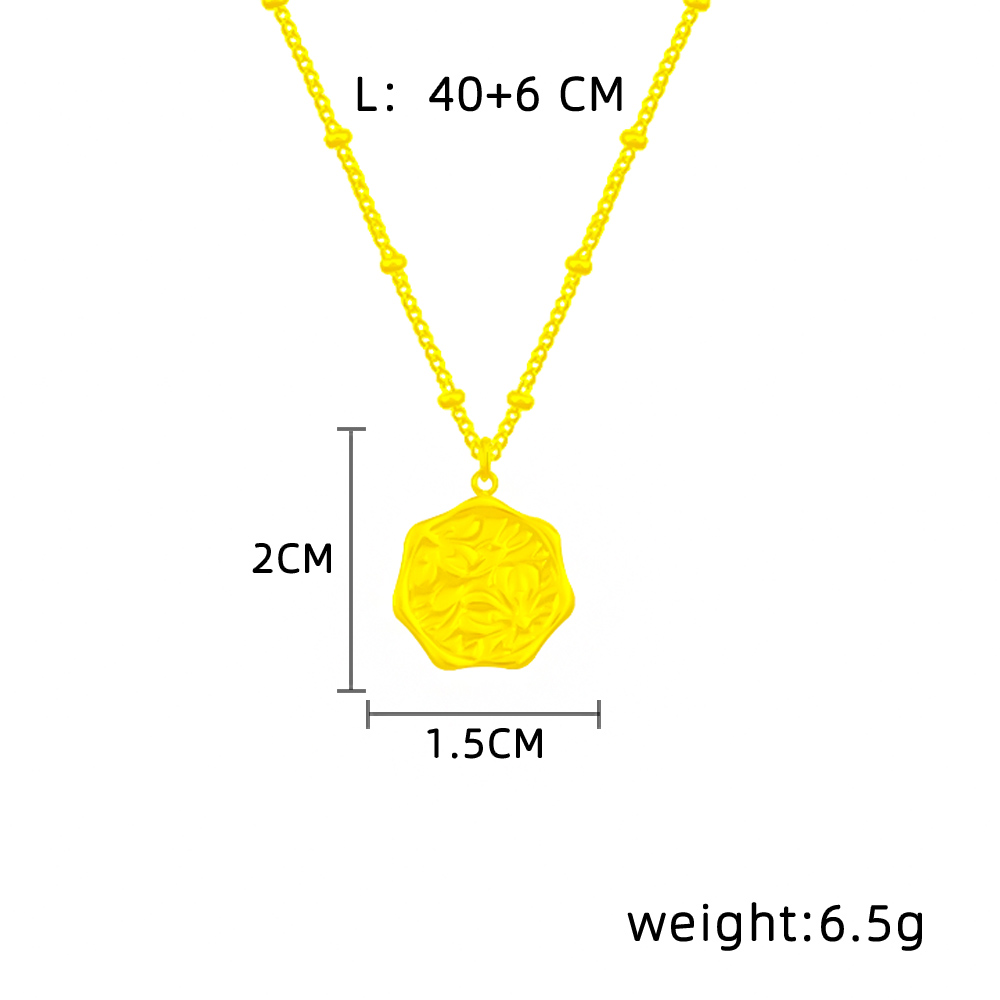 Titanium Steel Modern Style Simple Style Circle Flower Pendant Necklace display picture 1