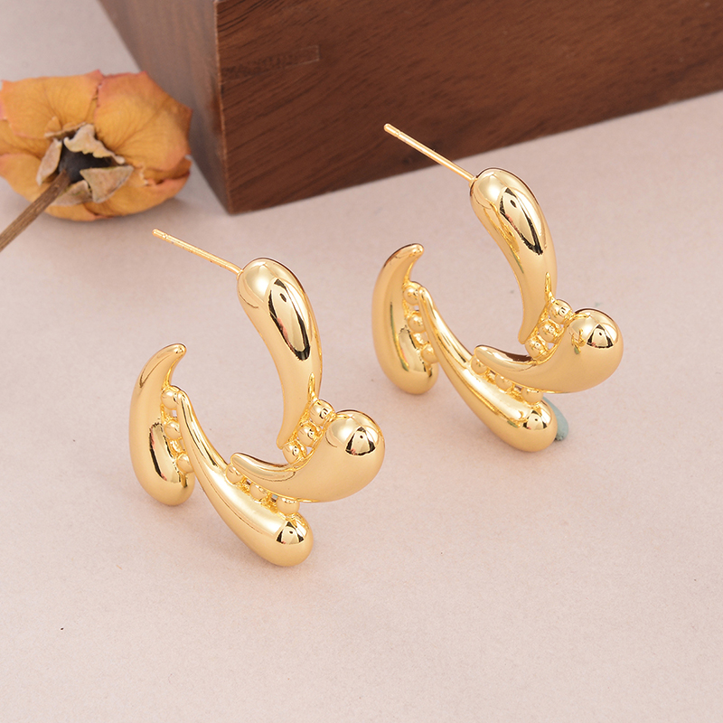 1 Pair Simple Style Classic Style Irregular Water Droplets Inlay Alloy Copper Pearl Ear Studs display picture 57