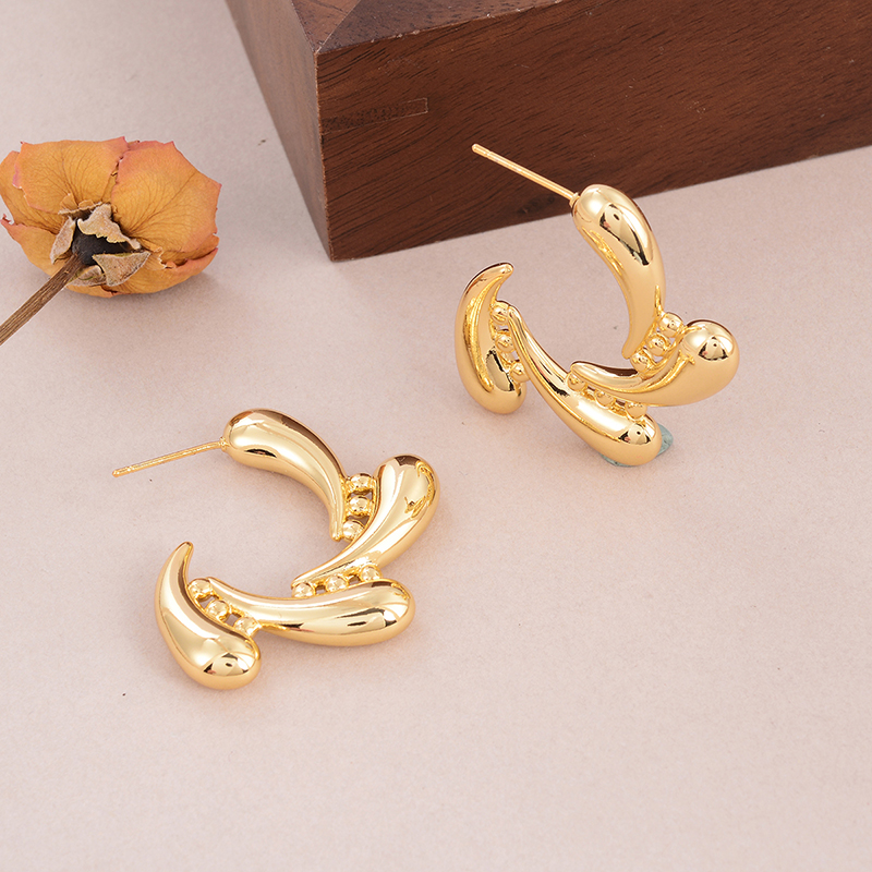 1 Pair Simple Style Classic Style Irregular Water Droplets Inlay Alloy Copper Pearl Ear Studs display picture 60