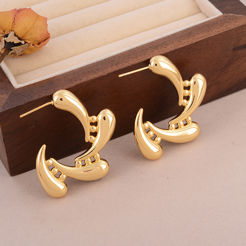 1 Pair Simple Style Classic Style Irregular Water Droplets Inlay Alloy Copper Pearl Ear Studs display picture 58
