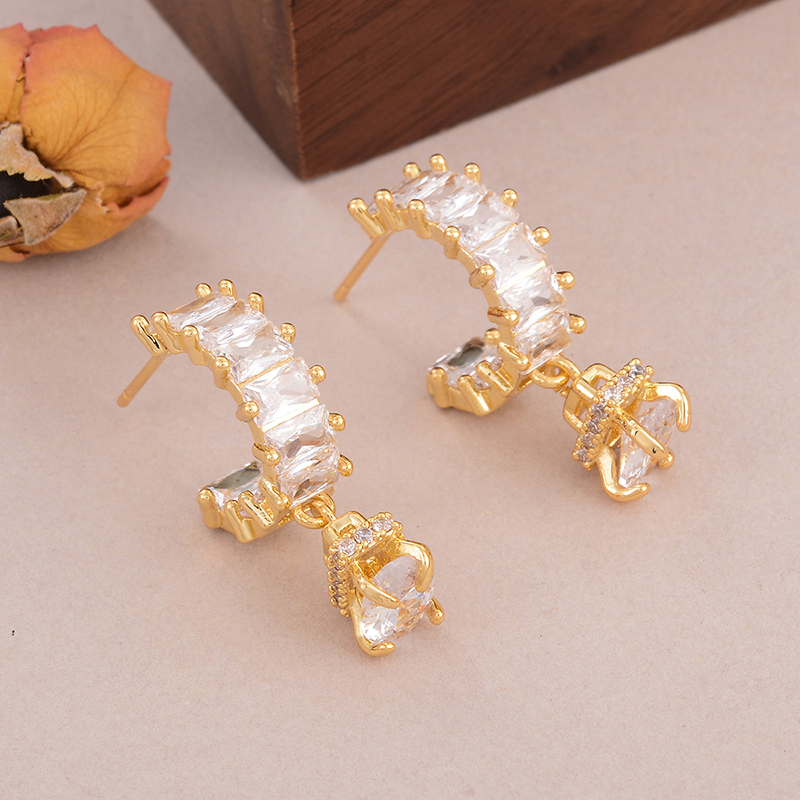 1 Pair Simple Style Classic Style Irregular Water Droplets Inlay Alloy Copper Pearl Ear Studs display picture 44