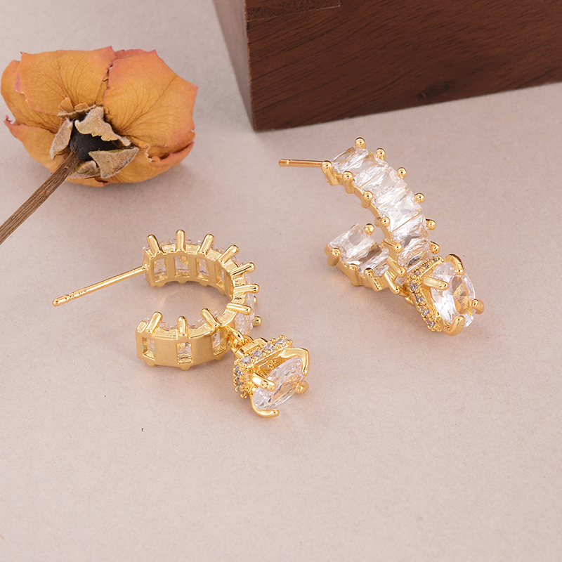 1 Pair Simple Style Classic Style Irregular Water Droplets Inlay Alloy Copper Pearl Ear Studs display picture 45