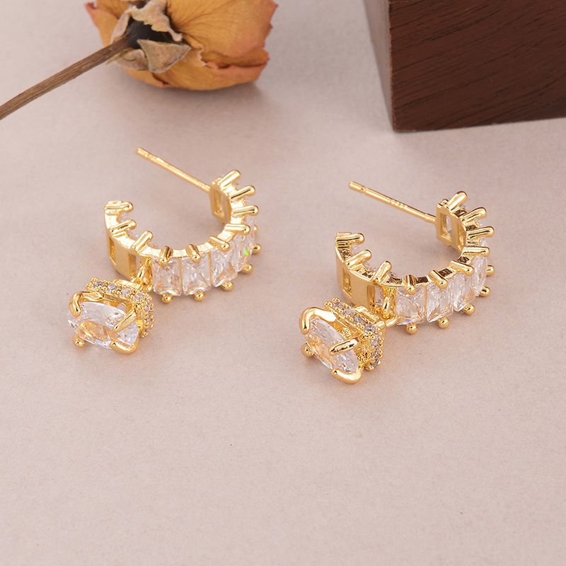1 Pair Simple Style Classic Style Irregular Water Droplets Inlay Alloy Copper Pearl Ear Studs display picture 47
