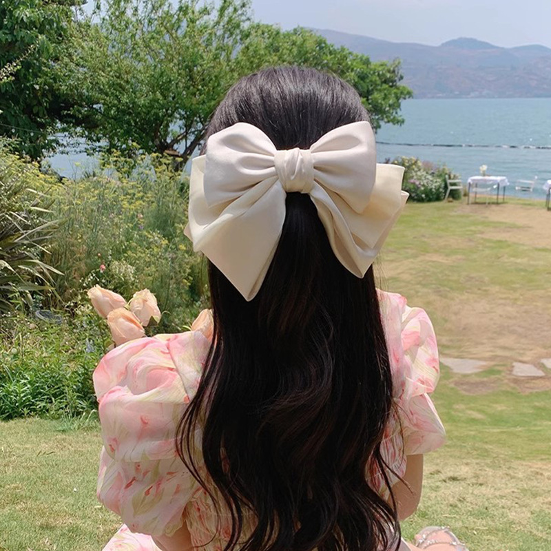 Women's Romantic Simple Style Bow Knot Cloth Gauze Hair Clip display picture 6