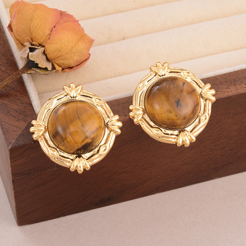 1 Pair Simple Style Classic Style Irregular Water Droplets Inlay Alloy Copper Pearl Ear Studs display picture 12