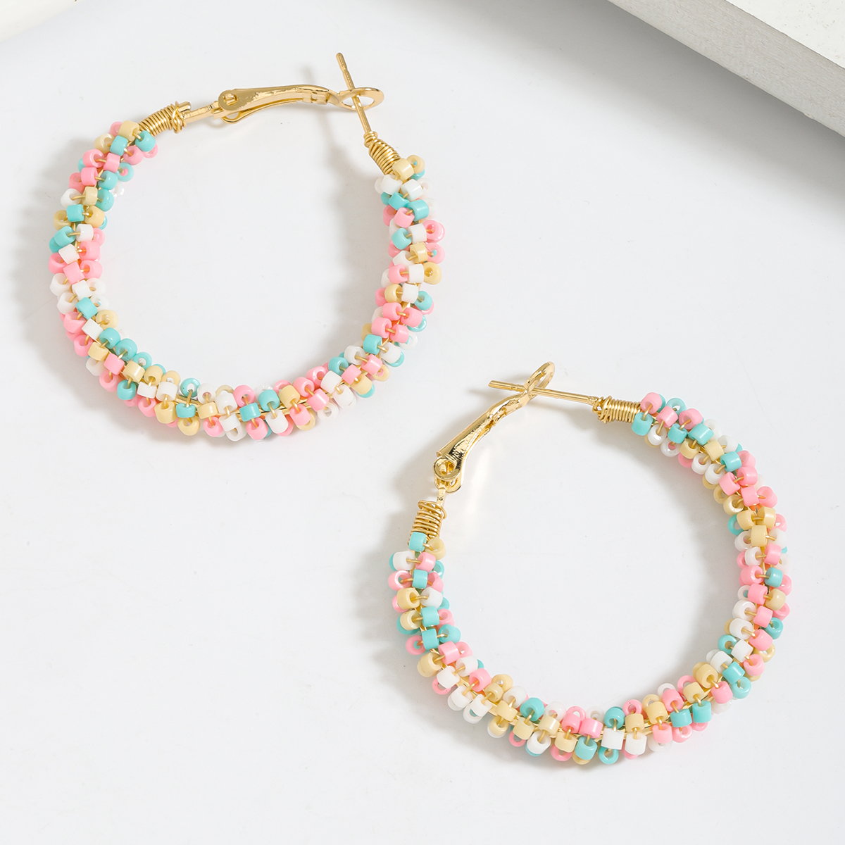 1 Pair Casual Vacation Color Block Handmade Braid Alloy Plastic Earrings display picture 11