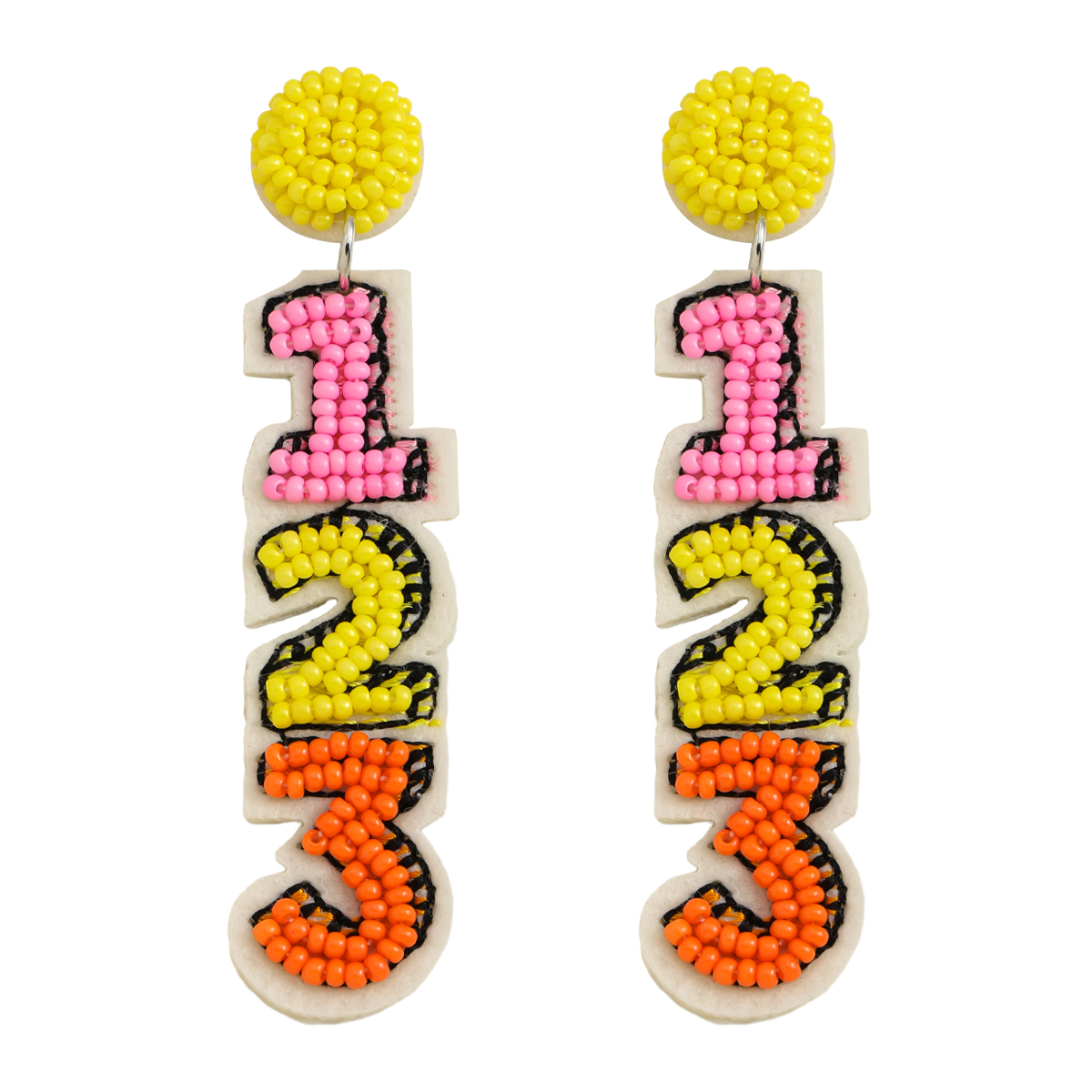 1 Pair Casual Cute Handmade Letter Plating Inlay Cloth Seed Bead Drop Earrings display picture 6