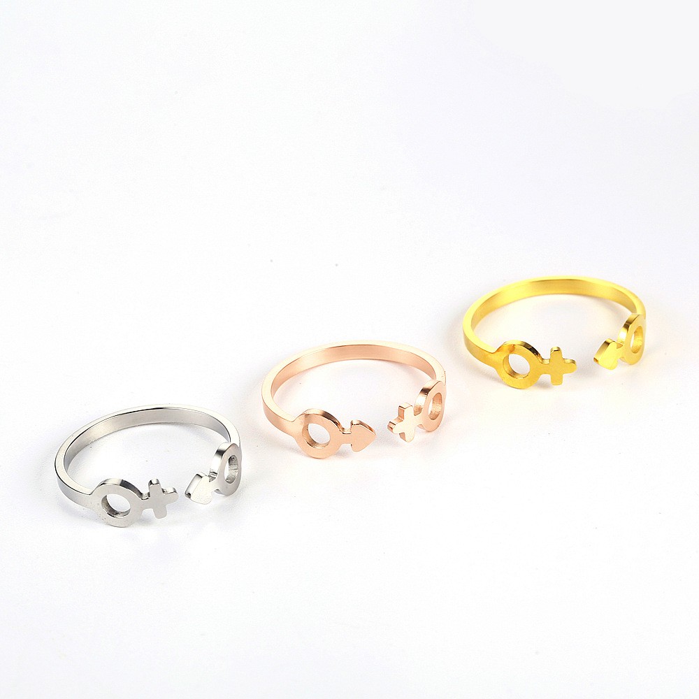 Stainless Steel 18K Gold Plated Sweet Heart Shape Butterfly Open Rings display picture 3