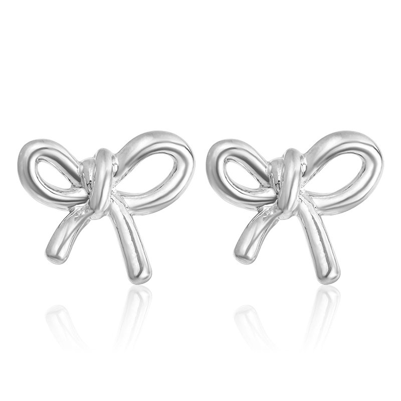 1 Pair Elegant Bow Knot Alloy Ear Studs display picture 1