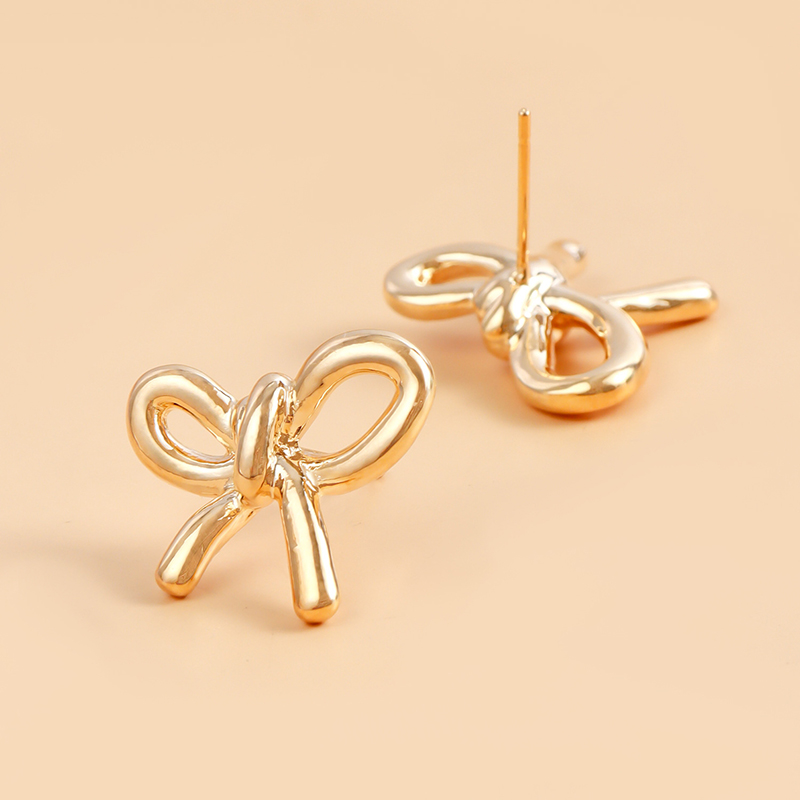 1 Pair Elegant Bow Knot Alloy Ear Studs display picture 3