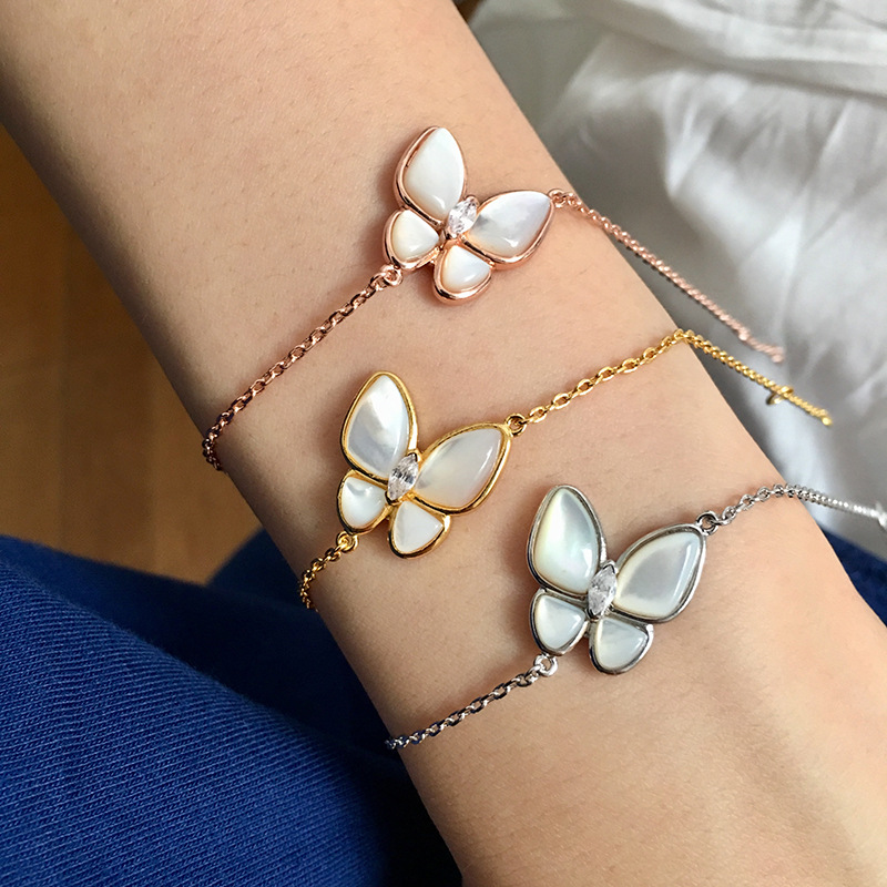 Copper 18K Gold Plated Commute Butterfly Plating Bracelets display picture 5