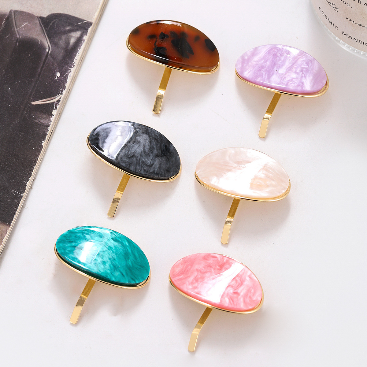 Women's Retro Color Block Acetic Acid Sheets Plating Hair Clip display picture 2