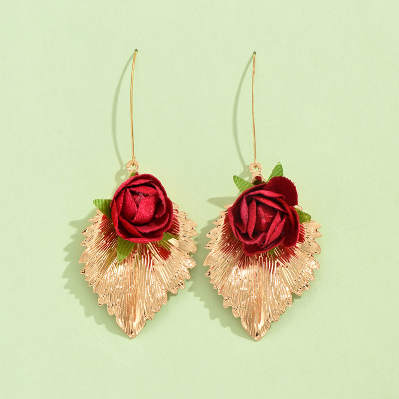 1 Pair Simple Style Classic Style Flower Patchwork Alloy Drop Earrings display picture 4