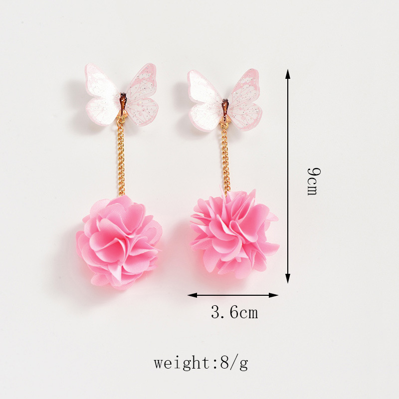 1 Pair Simple Style Classic Style Flower Flowers Arylic Drop Earrings display picture 2