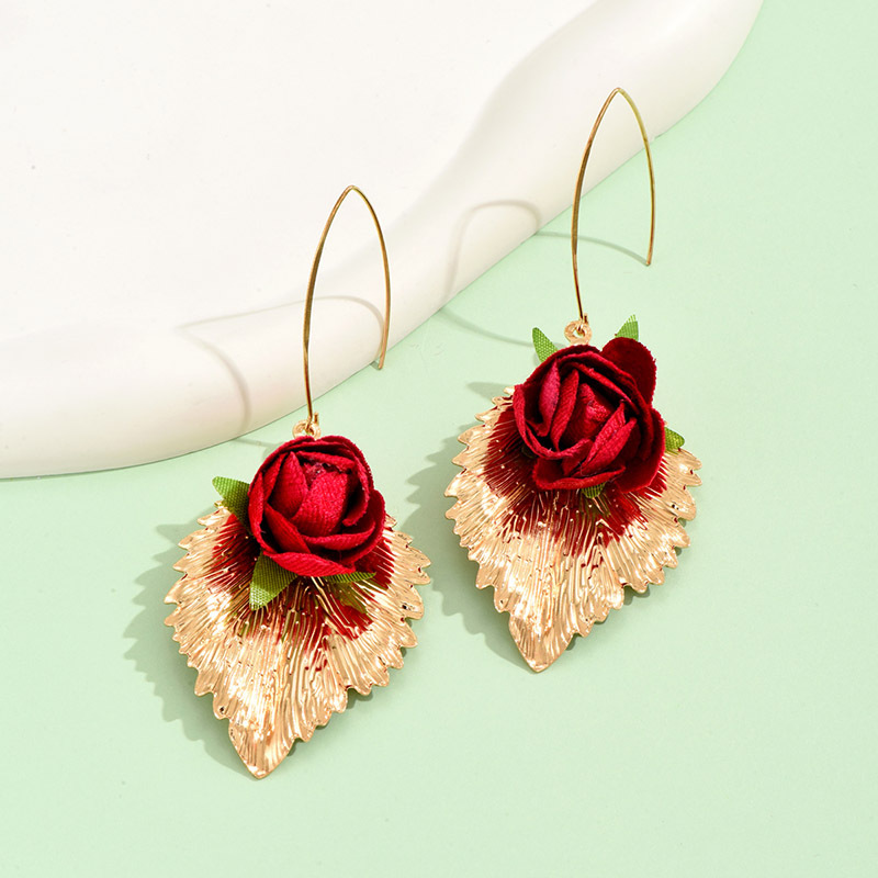 1 Pair Simple Style Classic Style Flower Patchwork Alloy Drop Earrings display picture 5