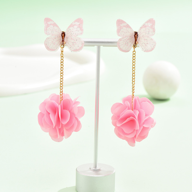 1 Pair Simple Style Classic Style Flower Flowers Arylic Drop Earrings display picture 3