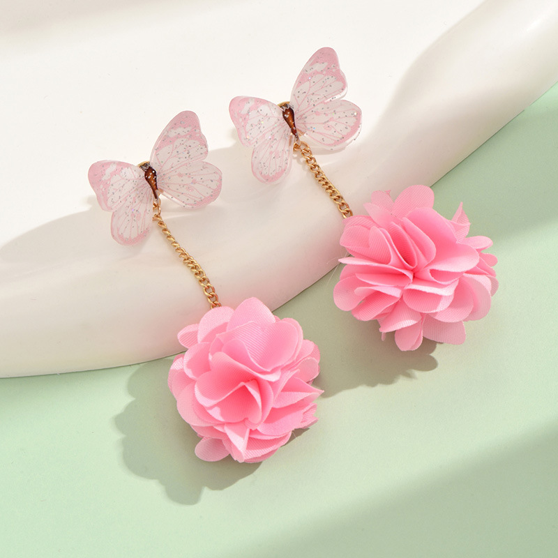 1 Pair Simple Style Classic Style Flower Flowers Arylic Drop Earrings display picture 4