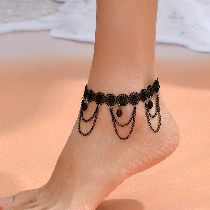 Simple Style Solid Color Alloy Women's Anklet display picture 1