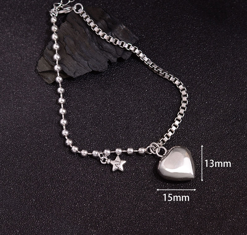 Copper Hip-Hop Heart Shape Bracelets display picture 4