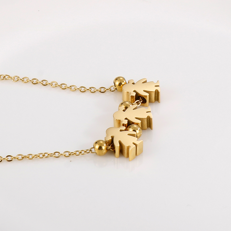 Rostfreier Stahl 18 Karat Vergoldet Einfacher Stil Menschlich Halskette Mit Anhänger display picture 9