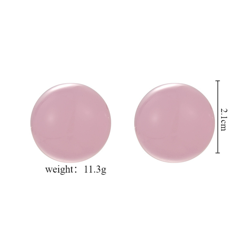 1 Pair Sweet Solid Color Resin Ear Studs display picture 1