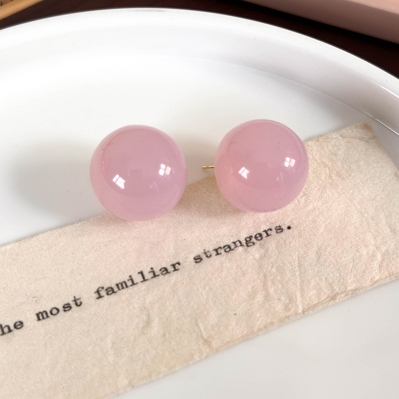 1 Pair Sweet Solid Color Resin Ear Studs display picture 13