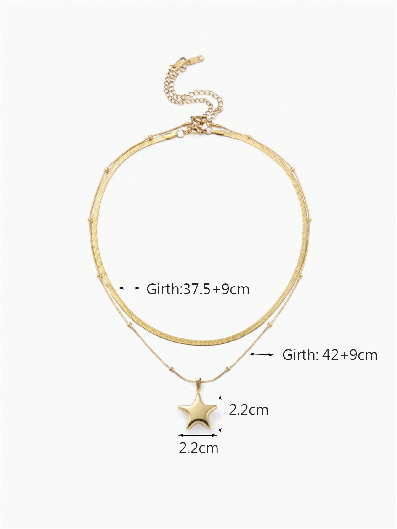 Stainless Steel 18K Gold Plated Simple Style Layered Pentagram Layered Necklaces display picture 8