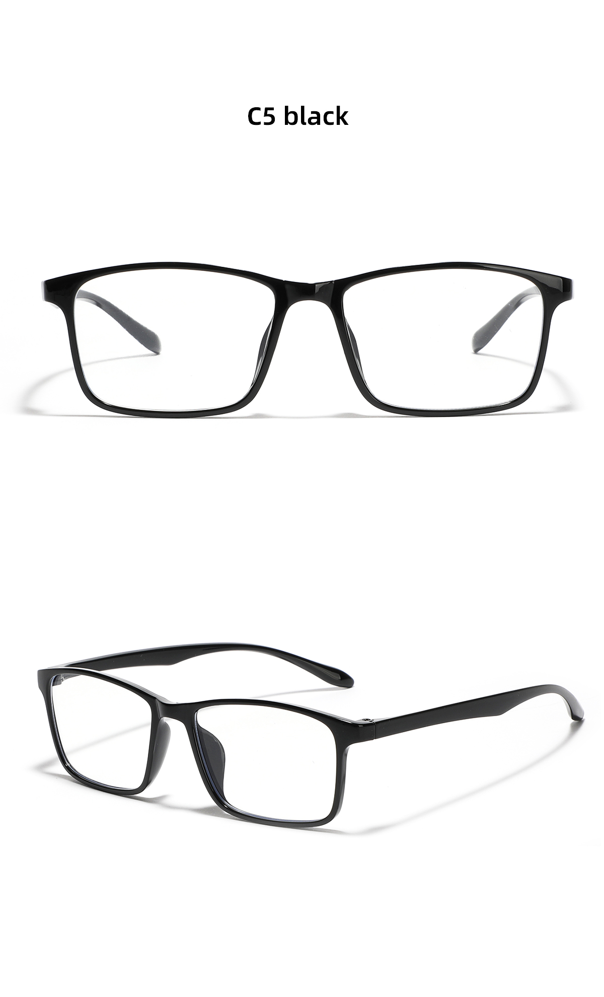أسلوب بسيط اللون الصامد تيار متردد مربع اطار كامل النظارات البصرية display picture 2