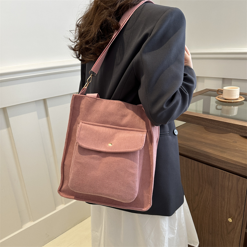 Women's Canvas Solid Color Preppy Style Zipper Handbag display picture 1