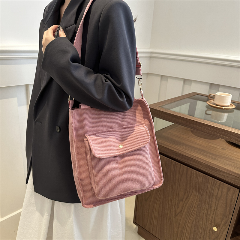 Women's Canvas Solid Color Preppy Style Zipper Handbag display picture 3