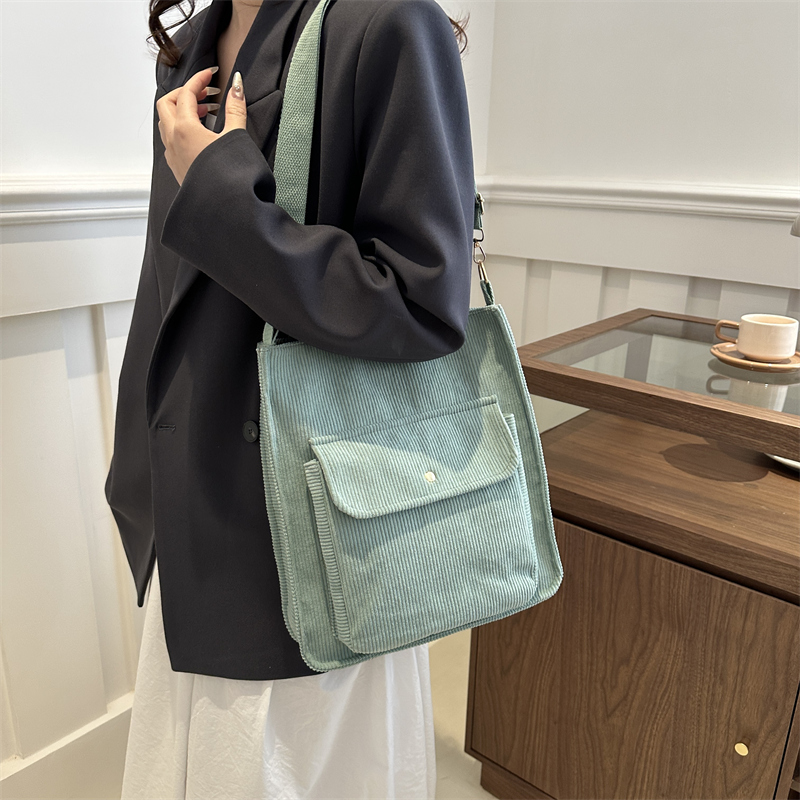 Women's Canvas Solid Color Preppy Style Zipper Handbag display picture 2
