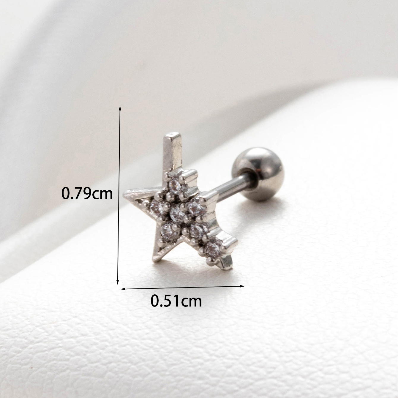 1 Piece Simple Style Star Heart Shape Flower Inlay Copper Zircon Ear Studs display picture 2