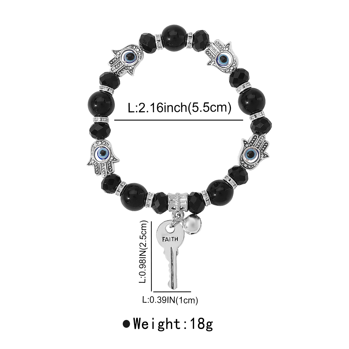 Ethnic Style Palm Key Artificial Crystal Alloy Beaded Artificial Crystal Women's Bracelets display picture 1