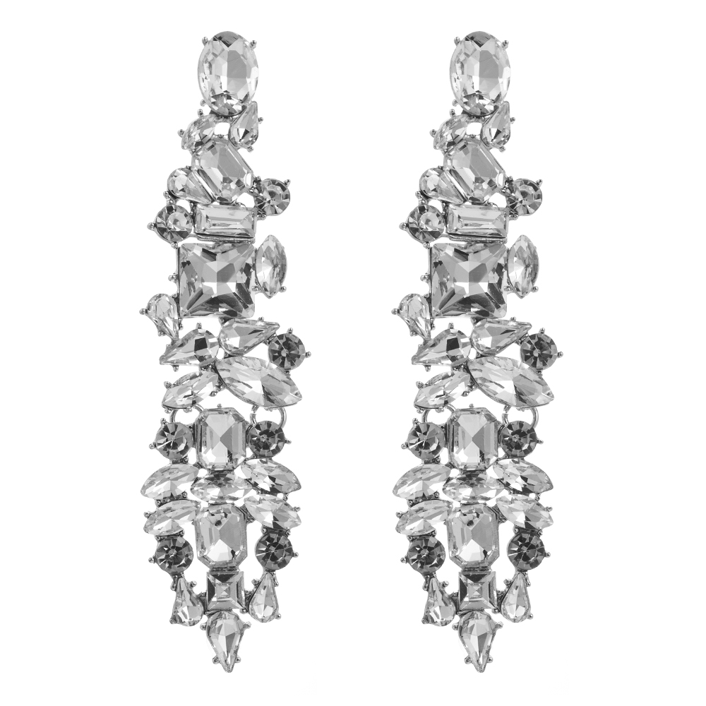 1 Pair Elegant Luxurious Irregular Inlay Zinc Alloy Artificial Diamond Drop Earrings display picture 7