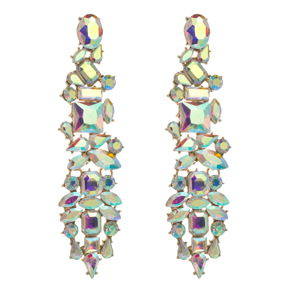 1 Pair Elegant Luxurious Irregular Inlay Zinc Alloy Artificial Diamond Drop Earrings display picture 9