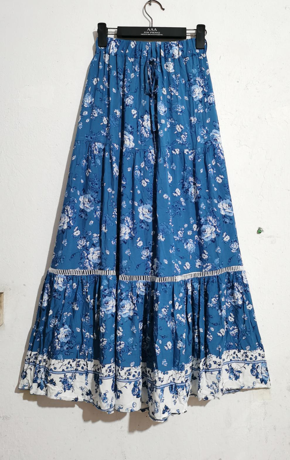Sommer Ferien Ditsy Blumig Polyester Polyacrylnitril-Faser Maxi Langes Kleid Röcke display picture 15