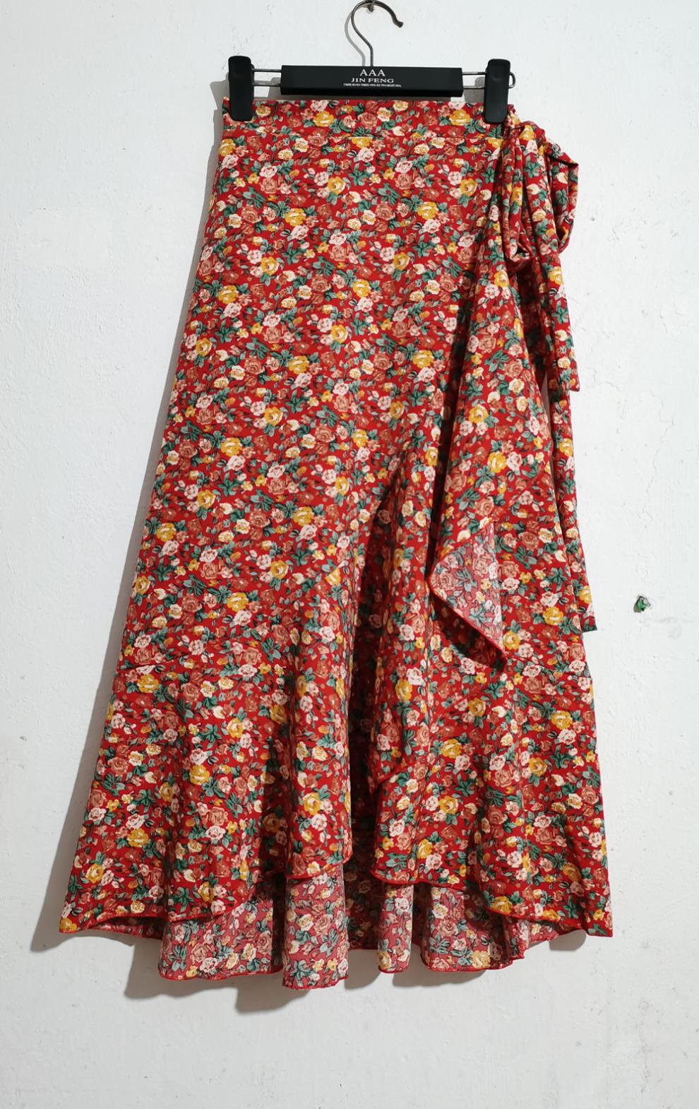 L'Été Style Vintage Petites Fleurs Polyester Robe Mi-Longue Jupes display picture 17