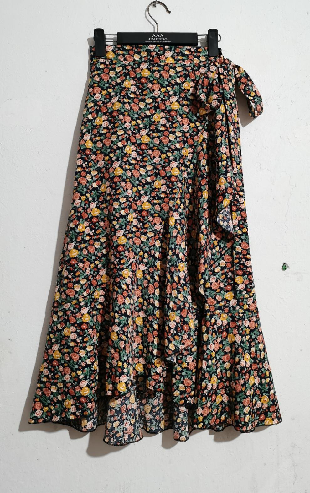 L'Été Style Vintage Petites Fleurs Polyester Robe Mi-Longue Jupes display picture 18