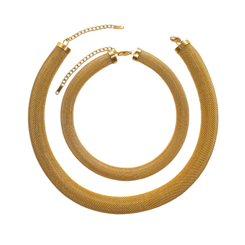 Stainless Steel 18K Gold Plated Casual Simple Style Solid Color Rings Necklace display picture 2