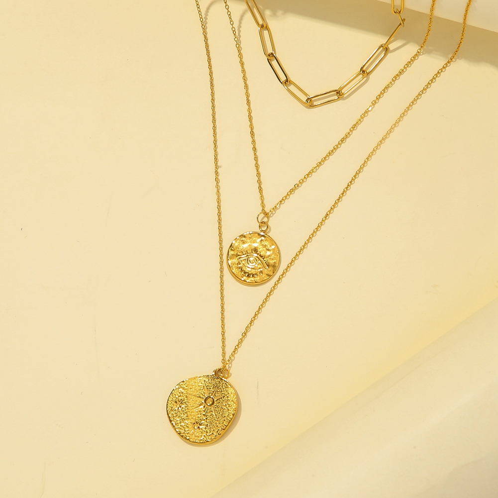Vintage Style Sun Eye Alloy 18K Gold Plated Women's Layered Necklaces display picture 3