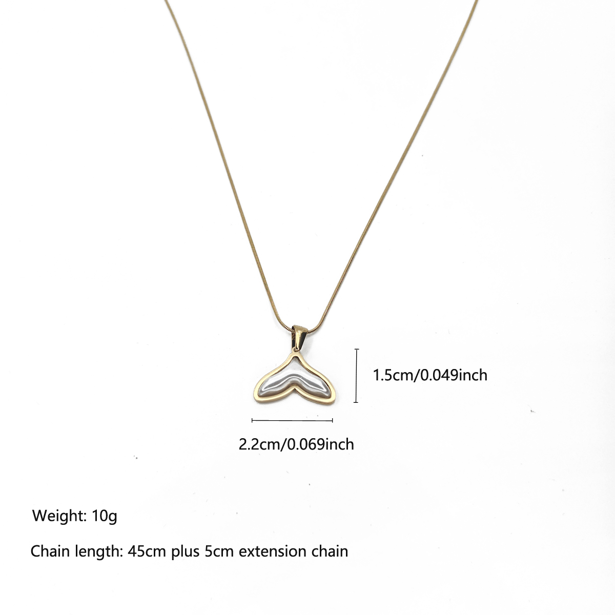 Stainless Steel 18K Gold Plated Simple Style Star Heart Shape Fish Tail Inlay Resin Pendant Necklace display picture 2