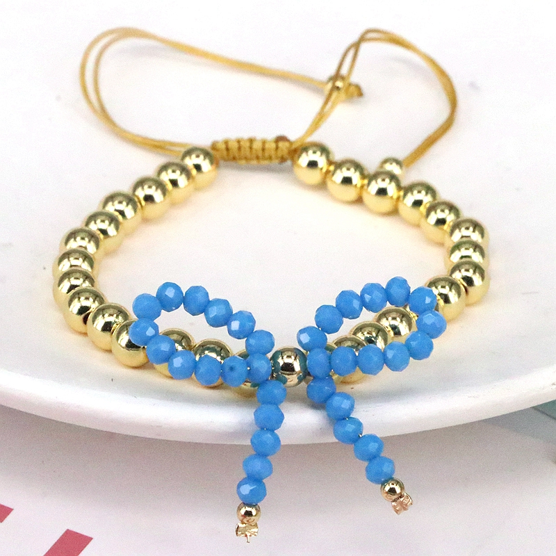 Elegant Vintage Style Simple Style Bow Knot Artificial Crystal Copper Beaded Women's Bracelets display picture 5