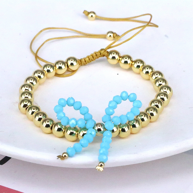 Elegant Vintage-Stil Einfacher Stil Bogenknoten Künstlicher Kristall Kupfer Perlen Frau Armbänder display picture 10