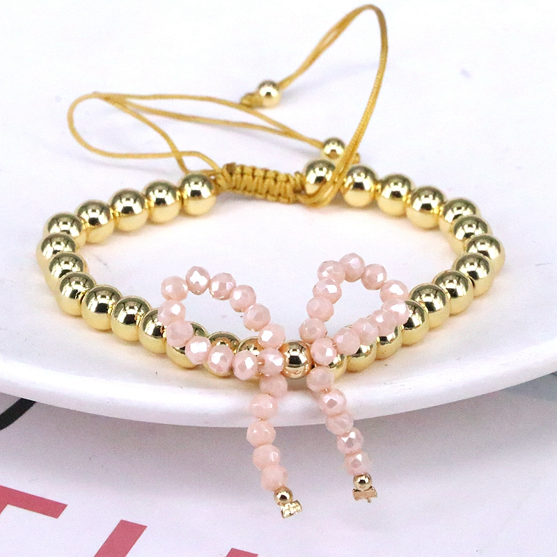 Elegant Vintage-Stil Einfacher Stil Bogenknoten Künstlicher Kristall Kupfer Perlen Frau Armbänder display picture 6